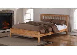 4ft6 Double Penter Oak finish wood, low foot end bed frame 1